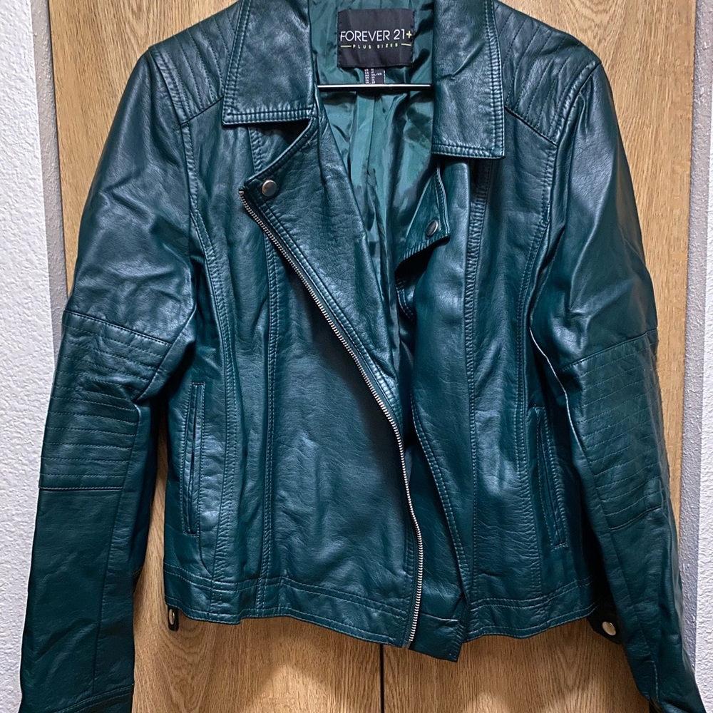 Dark green leather jacket